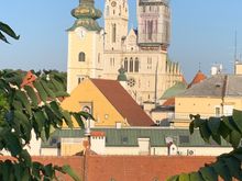 I almost didn't go down the little alley that led to the promenade that provides this stunning overlook of the lower town of Zagreb.   Glad I did.