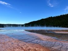 Even the steam looks blue above grand prismatic 