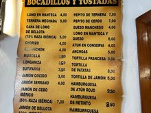 VENTA PINTO..Sandwich and snack menu tacked on wall inside bar area....very atmospheric and friendly area..all are welcome and visitors include foreigners like me, grizzly locals, Spaniards on vacation, non grizzly locals--young and old, dressed like farmers and dressed like urbanites..its all great!!!!!