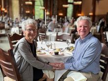 Dining room in the Ahwahnee Hotel. We have been milking this trip a bit by telling everyone it is our anniversary, although technically is not for a couple of weeks. Close enough!