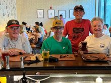 Eating at the bar and on butcher block paper, which is definitely a southern thing.