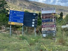 Road signs near hotel