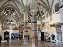 One of the great halls inside Corvin Castle
