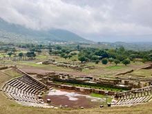 On entering, the theatre is in front of you with a view of everything but the stadium down the hill. We pretty much had the whole place to ourselves.
