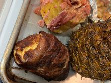 bacon wrapped chicken breast stuffed with cheese and broccoli. Bacon wrapped pinapple and shrimp and bacon in foil. The pinapple was the best of the bunch.