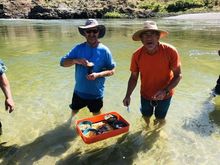Floating hors d’oerves tray. My mom’s brother Don and my dad’s BIL, Ken. Two of my favorite uncles. 
