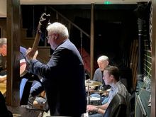 Some nice jazz, vibes, bass piano and drums. Lot's of Charlie Parker which was kind of funny with no horn, but the still cooked.