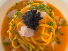 Ed's dinner at La Vista - pasta with shrimp