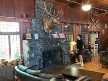 Lake Crescent Lodge with fireplace