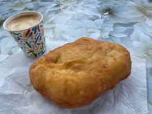 Delicious cheese filled pastry - hot out of the oven! This was our snack at the top of Prislop Pass