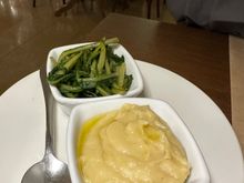 Also included in the mixed antipasti:  That classic fave e cicorie, the pureed dried fava beans, to be eaten with the bitter spring chicory...if there is one signature dish of Puglia, this must be it....gone in about 60 seconds.....