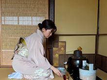 After the purchase, the owner insisted we sit for a tea ceremony on the second floor of his shop! And she also played music on a harp!