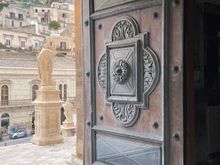 Looking out the doors of San Pietro