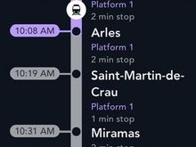 SCNF App is great, buy your tickets, track your stop. 