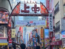 Along the bustling shopping street, Ameyoko
