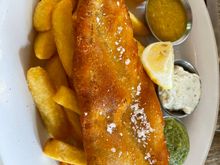 Prince Albert pub and our first of many fish and chips 