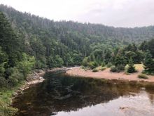 View of the Big Salmon River from the suspension footbridge