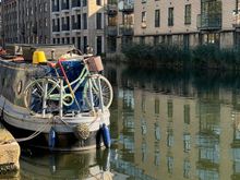 Entering an area of older warehouses (now residential)