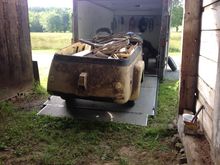 Yep, Liz, a pile of parts. The engine is in place but the body is only temporarily bolted on.  The steering wheel is somewhere in the pile. Plus two years of barn dust. DH was most excited by a brand new wiring harness made by a little company in PA plus DIRECTIONS. I think all the wiring has to be replaced due to age but it's one of those puzzles DH enjoys.  Having a pre-made wiring harness makes it a lot easier.