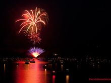 An amazing experience.  Totally silence on the lake, except for the show above.