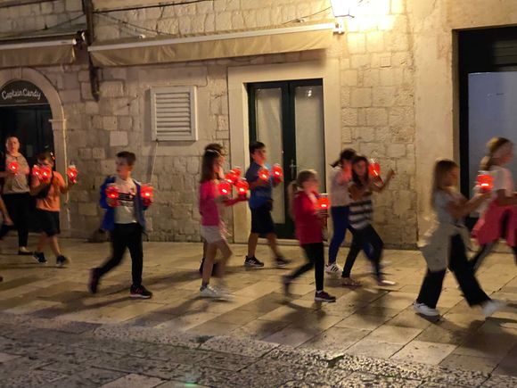 Children’s candlelight parade on the 30th anniversary of the siege of Dubrovnik 