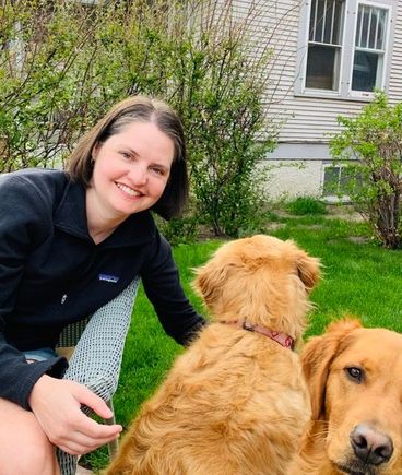 Hanging out with my dog friends, Lil and Bad Molly.