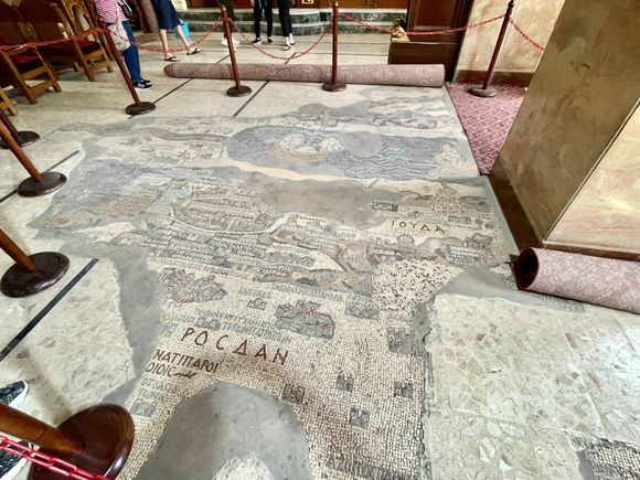 Madaba Mosaic map, part of a floor mosaic in the early Byzantine Church of St. George 