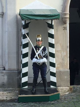 Guarding the Presidential Palace, Lisbon.
Hope he never uses that sword! 