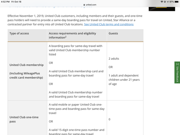 From the United website....