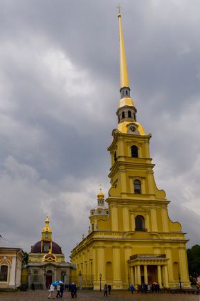 St Peter and Paul Fortress and Cathedral, where the famous czars are buried, including Catherine and Peter the Greats