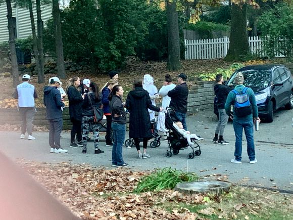 People just stream by