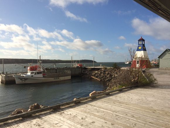 View out the front door of overnight lodging, Cheticamp, NS