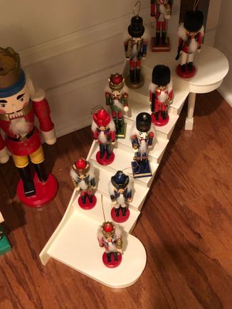 Miniature stairs (from Mount Vernon) with small nutcrackers