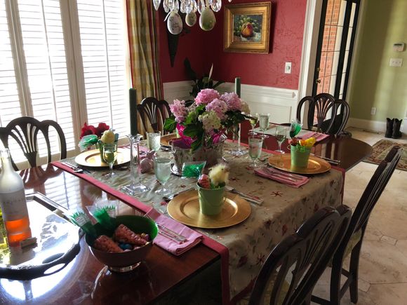 Table.  Must get hydrangea in the ground today!