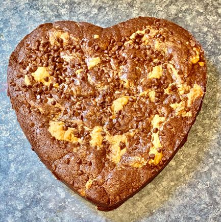 Peanut butter swirled brownie 
