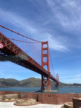 View of GGB from roof of Fort Point