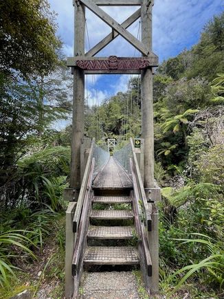 The first and only swing bridge on this segment of the track.