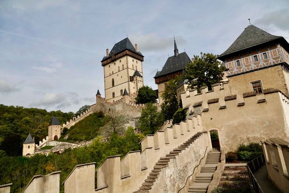 The highlight of the Castle is the Grand Tower on the far left where there is a gorgeous chapel designed by Charles IV. As emperor of the Holy Roman empire, he kept the crown jewels in that tower. He also prayed four hours a day in his chapel.