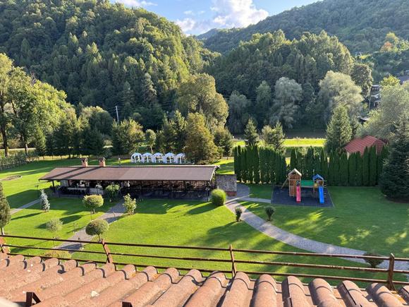 The view from our hotel room in Sighet - the park-like setting is a definite plus to staying here . . .