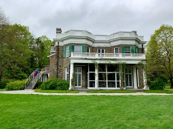 Back of his home.He lived on the second floor and would pull himself up via a pulley system . Apparently his upper body strength was nothing short of phenomenal. I have always admired him but gained even greater respect and appreciation after touring his home and his library. 