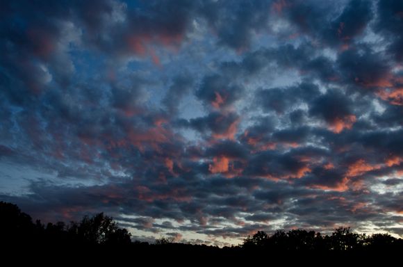 Staying out in the country guarantees the best views of sunrises...and sunsets. And deer that come into your jardin.
