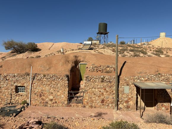A "dugout" - one of many houses and businesses in Coober Pedy excavated to escape the extreme desert heat