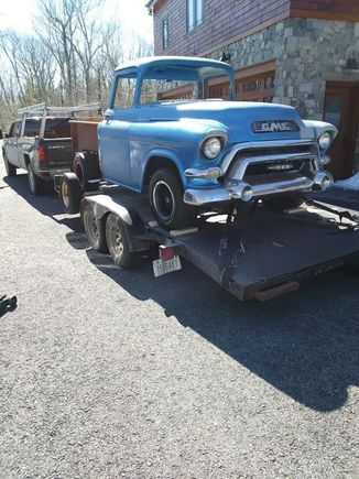 Before restoration, bringing it home.