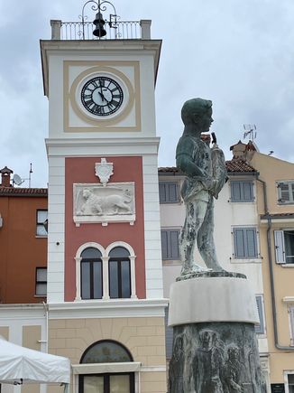 City hall tower with the little boy statue at Tito Square
