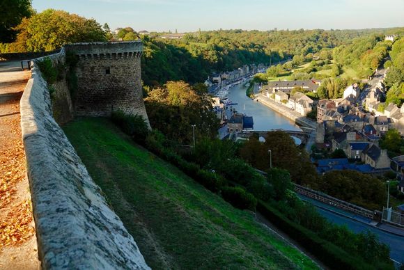 Dinan looking down to its harbor 