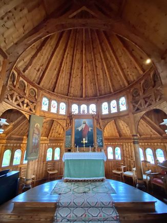 Cute “new” stave church in Balestrand 