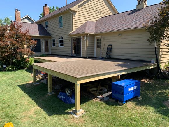 This week they will start framing the roof which goes over the section that is extended.