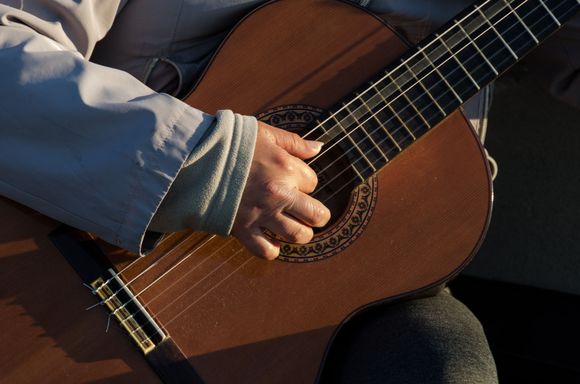 There might be music. The musician was petite Beatrice from Moldova. She switched from classical to 'The Godfather Theme' as we passed. Check out the vibrating second string.