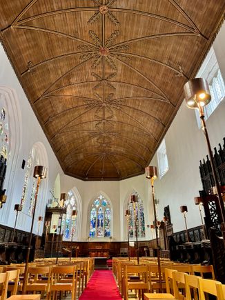 They love their wood ceilings over there!