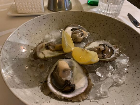 The famous Ston oysters.  Adriatic Sushi and Oyster Bar.  Split.